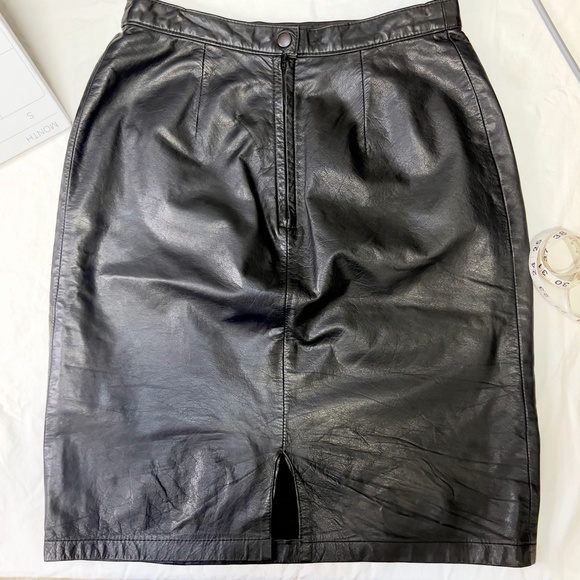 Genuine Leather Pencil Skirt - Picture 2 of 5